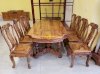 Bộ bàn ăn bàn ovan lượn, 8 ghế chạm đào, tựa lục bình gỗ cẩm lai VN siêu vip - Sơn Đông - Ảnh 8