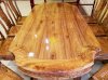 Bộ bàn ăn bàn ovan lượn, 8 ghế chạm đào, tựa lục bình gỗ cẩm lai VN siêu vip - Sơn Đông - Ảnh 7