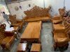Bộ bàn ghế hoàng gia nguyên khối 10 món gỗ gõ đỏ - Ảnh 6
