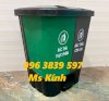 Thùng rác nhựa 2 ngăn 20 lít đạp chân phân loại rác_small 0