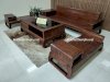 Sofa gỗ Hương xám lau màu gỗ óc chó TP phù hợp phòng khách nhỏ - Ảnh 3