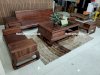 Sofa gỗ Hương xám lau màu gỗ óc chó TP phù hợp phòng khách nhỏ - Ảnh 4