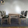 Bộ bàn Ăn 6 ghế Louis sơn nhũ màu Champagne  SFCA3 - Ảnh 4