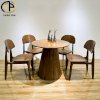 Bộ bàn ăn tròn 4 ghế gỗ tần bì Bắc Âu BGA088 - Ảnh 3