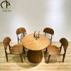 Bộ bàn ăn tròn 4 ghế gỗ tần bì Bắc Âu BGA088 - Ảnh 5