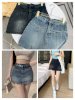 Chân Váy Jeans Nữ Chữ A Túi Trước Cạp Cao 2 Màu Full Size - Ảnh 2