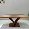 Bộ bàn ăn gỗ xoan đào chân X 6 ghế Thiên Phú Furniture - Ảnh 2