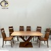 Bộ bàn ăn gỗ xoan đào chân X 6 ghế Thiên Phú Furniture - Ảnh 5