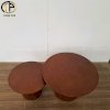 Bàn trà đôi mặt gỗ tròn Handmade màu walnut - Ảnh 2