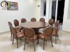 Bộ bàn ăn tròn 10 ghế tân cổ điển Màu nâu walnu TP - Ảnh 2