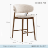 Ghế quầy bar nệm dày chân gỗ cao cấp | CB LEO-75F | Nội thất Capta_small 0