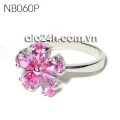 NB060P - Nhẫn bạc đá hồng 