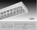 GLS Máng Đèn Phản Quang Chóa Parabol & Thanh Ngang Nhôm Sọc /S Loại Gắn Nổi GBS 2368