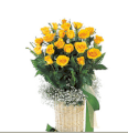  YELLOW ROSES ARRANGEMENT IN A BASKET