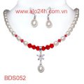 Vòng cổ hoa tai ngọc trai pha lê Áo Swarovski-BDS052