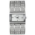  DKNY Essentials Swarovski Crystal Silver Stainless Steel Ladies Watch (Silver)-NY3713