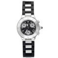  Cartier Women's Must 21 Chronoscaph Stainless Steel and Black Rubber Chronograph Watch (Black) - W10198U2