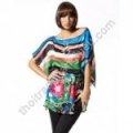 Bebe Exotic Island Silk Smocked Waist Tunic BB0432