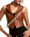Bebe Stretch Glen Plaid Short Leather Vest BB02116
