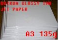 Giấy in màu bóng Baikua Glossy Ink Jet Paper A3 135g 100 tờ/tập 
