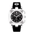 Tissot Women's T020.317.16.057.00 Odaci-T Leather Band Black Dial Watch