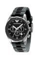 Đồng hồ Emporio Armani Watch, Men's Chronograph Gray and Black Silicone Strap AR5866