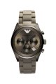 Đồng hồ Emporio Armani Watch, Men's Automatic Chronograph Gray Silicone Wrapped Stainless Steel Bracelet AR5950