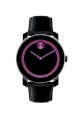 Đồng hồ Movado Watch, Swiss Bold Large Berry Accent Black Leather Strap 42mm 3600053