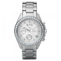 Fossil Women's ES2681 Stainless Steel Bracelet Black Glitz Analog Dial Chronograph Watch