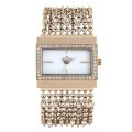 Đồng hồ AK Anne Klein Women's 109706WTGB Swarovski Crystal Gold-Tone Rectangular Shape Chain Bracelet Watch