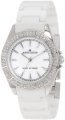 Đồng hồ AK Anne Klein Women's 109683MPWT Swarovski Crystal Silver-Tone and White Ceramic Bracelet 