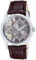 Đồng hồ Fossil Men's ME1020 Brown Leather Strap Textured Champagne Cutaway Analog Dial Multifunction Chronograph Watch