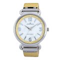 Đồng hồ AK Anne Klein Women's 109651MPYL Swarovski Crystal Silver-Tone Mother-Of-Pearl Dial Yellow Leather Strap Watch