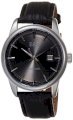 ESQ by Movado Men's 07301373 Chronicle Black Leather Strap Anthracite Round Dial Watch
