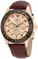 Invicta Men's 10711 Speedway Chronograph Rose Dial Brown Leather Watch