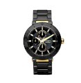 Fossil Women's CE1005 Black Ceramic and Gold Bracelet Black Analog Dial Multifunction Watch
