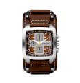 Đồng hồ Fossil Men's JR1197 Brown Leather Strap Brown Analog Dial Chronograph Watch
