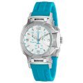 Tissot Women's T0482171701702 T-Race White Dial Blue Silicone Strap Watch