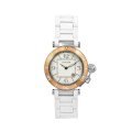 Cartier Women's W3140001 Pasha White Rubber 18k Gold Bezel Watch
