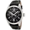 Invicta Men's 0764 II Collection Black Dial Black Leather Watch