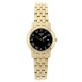 Tissot Women's T031.210.33.053.00 Ballade III Polished Gold Stainless-Steel Case Black Dial Watch