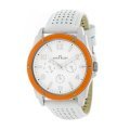 Đồng hồ AK Anne Klein Women's 109657ORWT Silver-Tone Orange Plastic Bezel and White Leather Strap Watch