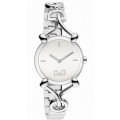 D&G Dolce & Gabbana Women's DW0681 Flock Silver Case Silver Dial Spaghetti Bracelet Watch