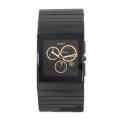 Rado Men's R21714162 Ceramica Black Gold-Tone Subdial Watch