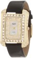 Burgi Women's BUR063YG Rectangular Mother-Of-Pearl Crystal Watch
