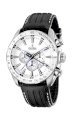 Festina Men's Crono F16489/1 Black Leather Quartz Watch with White Dial