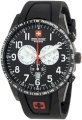Swiss Military Calibre Men's 06-4R4-13-007 Red Star Black Dial IP Bezel Chronograph Rubber Date Watch