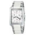 Freelook Women's HA8180-9 Two-Tone White Stainless Steel Chronograph Ceramic Watch