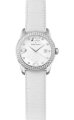 Claude Bernard Women's 70161 3P AN Ladies Fashion Silver Dial Swarovski White Leather Watch