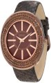 Badgley Mischka Women's BA/1195BMBN Swarovski Crystal Accented Large Brown Ion-Plated Oval Case Brown Python Print Leather Strap Watch